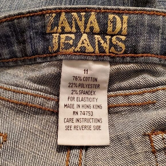 Zana Di Juniors Sz 11 Distressed Boot Cut Denim Blue Jeans - Picture 4 of 10